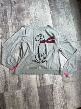 Alashan Gray  Woofington Pullover Sweater Dog With Pink Scarf